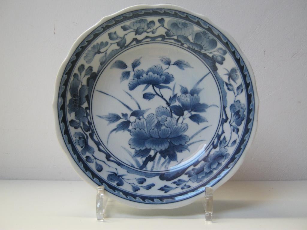 Porseleinen bord ongemerkt blauw, Antiek en Kunst, Antiek | Servies los, Ophalen of Verzenden