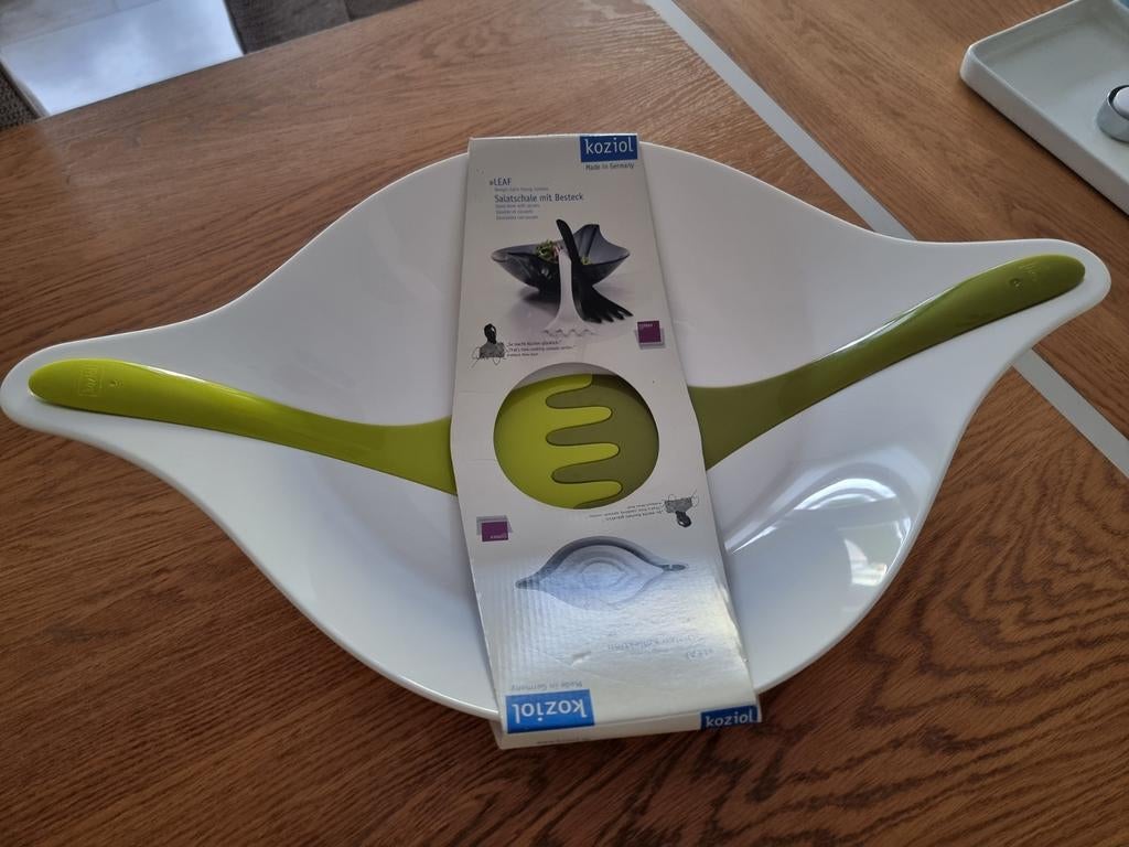 Nieuwe Koziol saladeschaal met bestek, Overige typen, Kunststof, Nieuw, Ophalen of Verzenden