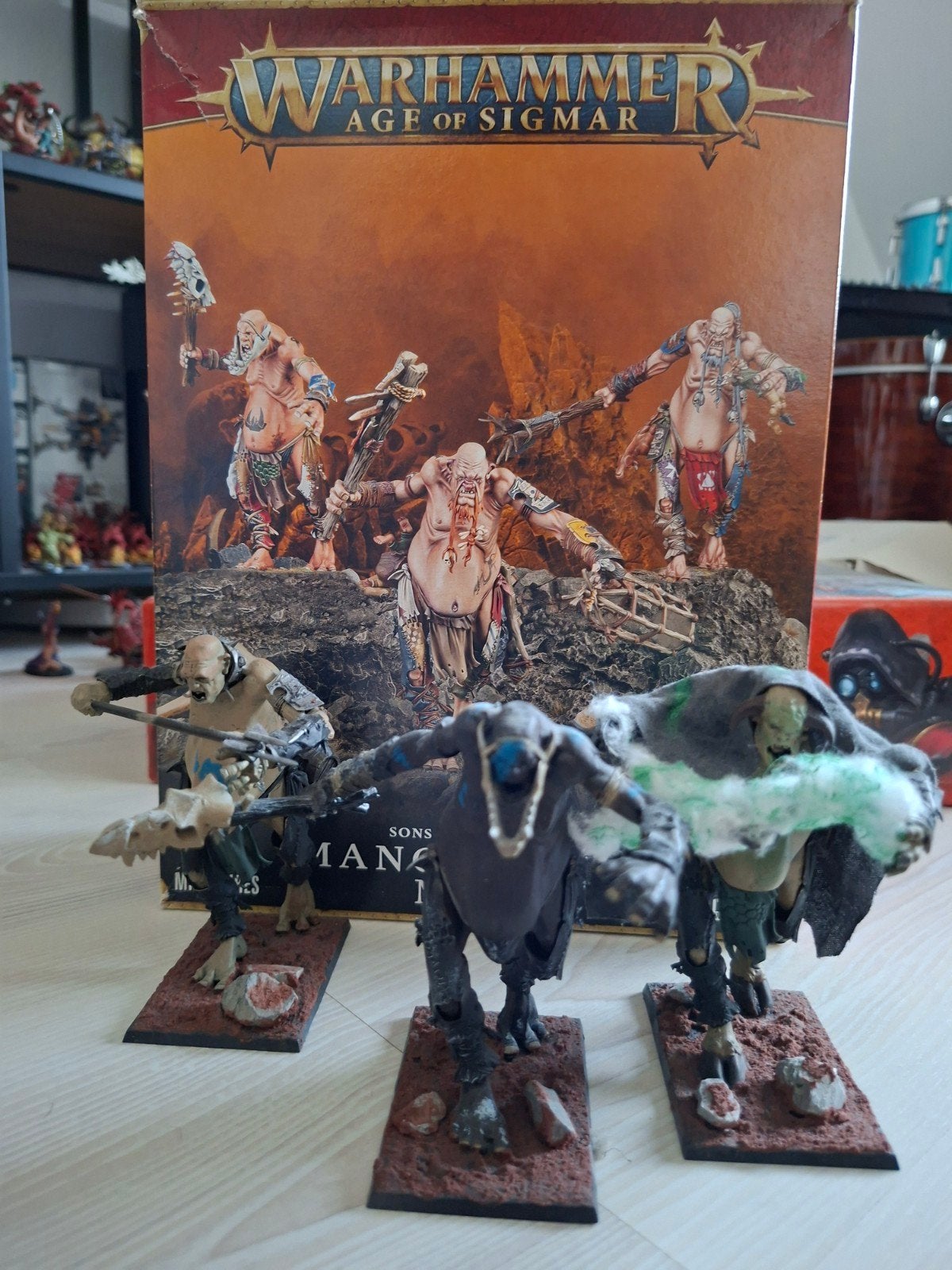 Warhammer Age of Sigmar Sons of Behemat Mancrusher Mob, Gebruikt, Figuurtje(s), Warhammer, Ophalen of Verzenden
