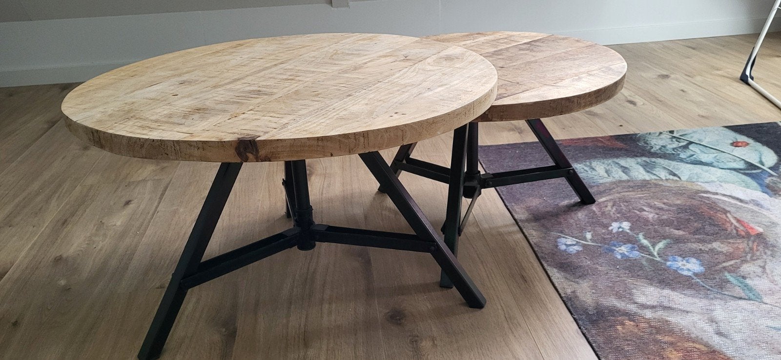 Leuke houten tafeltjes, 50 – 75, Gebruikt, 50 tot 100 cm, Rond