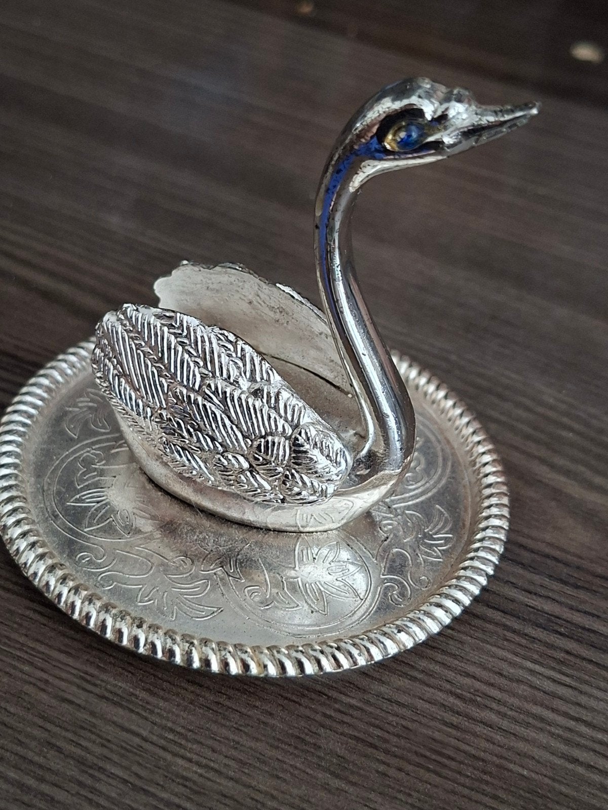vintage zilveren ringhouder zwaan, Ophalen of Verzenden