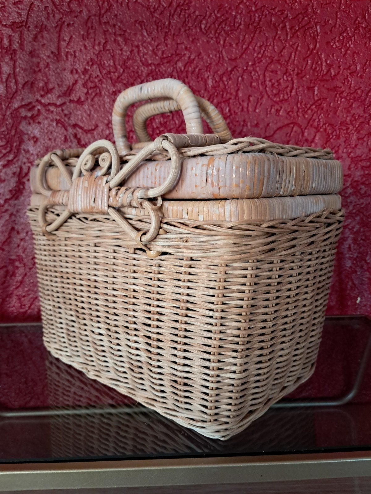 Vintage koffer van rotan en riet uit de jaren 70., Ophalen of Verzenden
