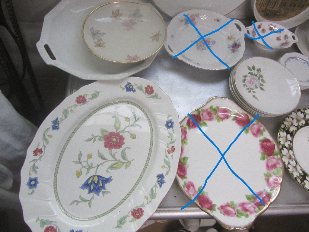 Gebloemde schaaltjes, bonbon schaaltje, sigaren schaal etc, Verzenden