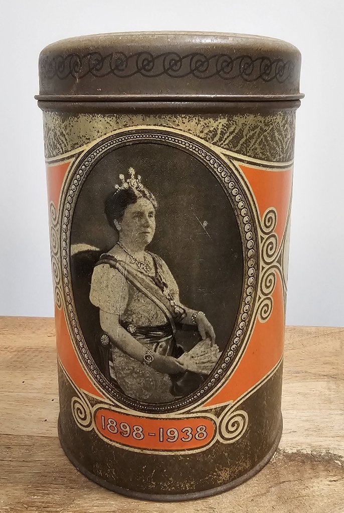 OUDE BROCANTE BESCHUITBUS - 40 JAAR KONINGIN WILHELMINA, Ophalen of Verzenden, Gebruikt, Nederland, Overige typen