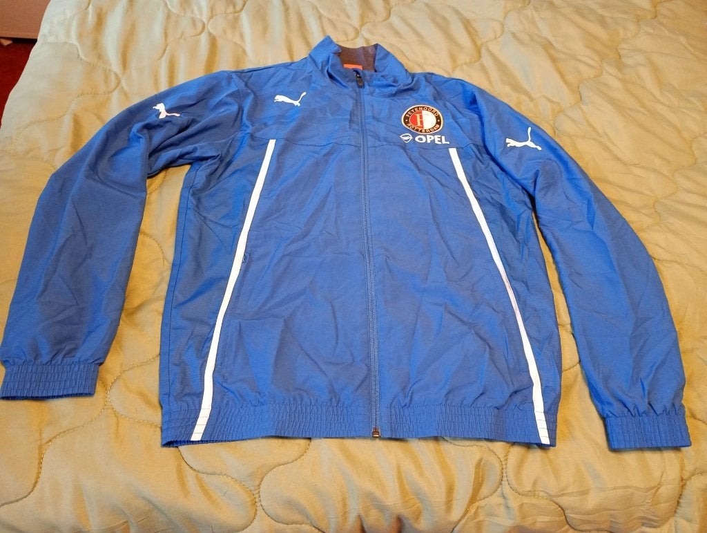 Feyenoord Puma trainingsjack Maat S Opel sponsor Nieuwstaat, Kleding | Heren, Blauw, Nieuw, Ophalen of Verzenden, Feyenoord