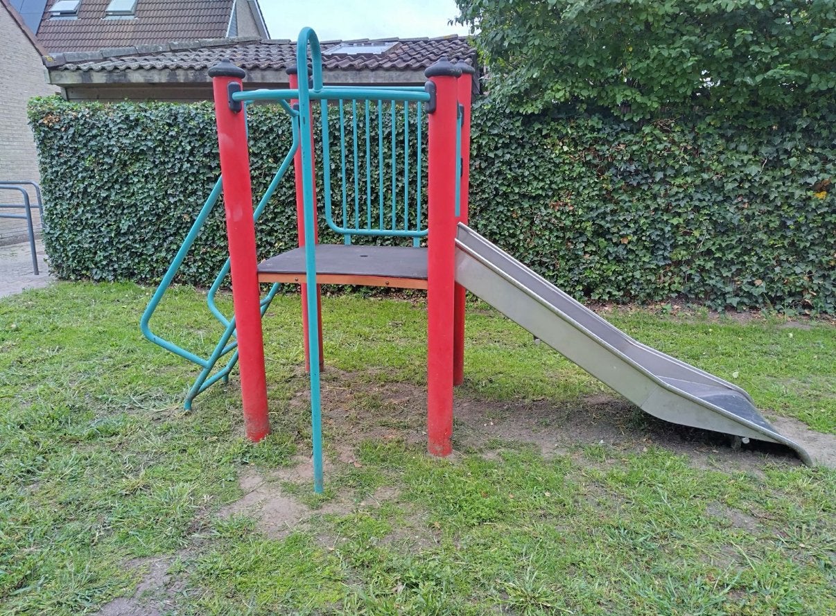 Rvs glijbaan speeltoestel., Ophalen of Verzenden, Zo goed als nieuw, Glijbaan