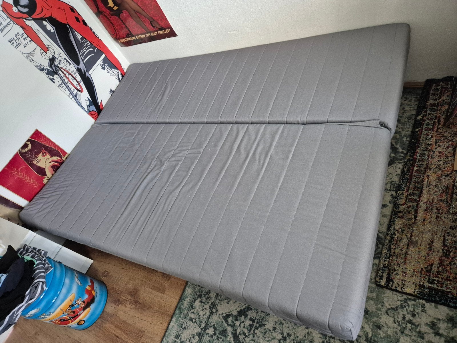 GRATIS 28 september | Slaapbank IKEA BEDDINGE | grijs, Huis en Inrichting, Ophalen, Gebruikt, Tweepersoons, 140 cm