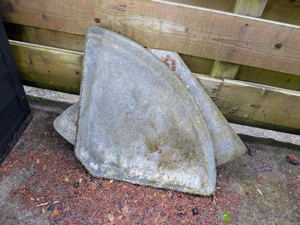 Vier parasol tegels, Tuin en Terras, Parasols, Ophalen, Gebruikt, Minder dan 1 meter, Parasolvoet