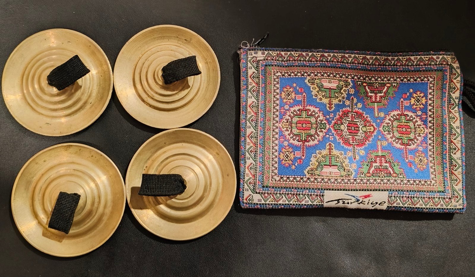 Zills (vingercymbalen) met Turks zakje, Ophalen of Verzenden, Gebruikt, Overige soorten