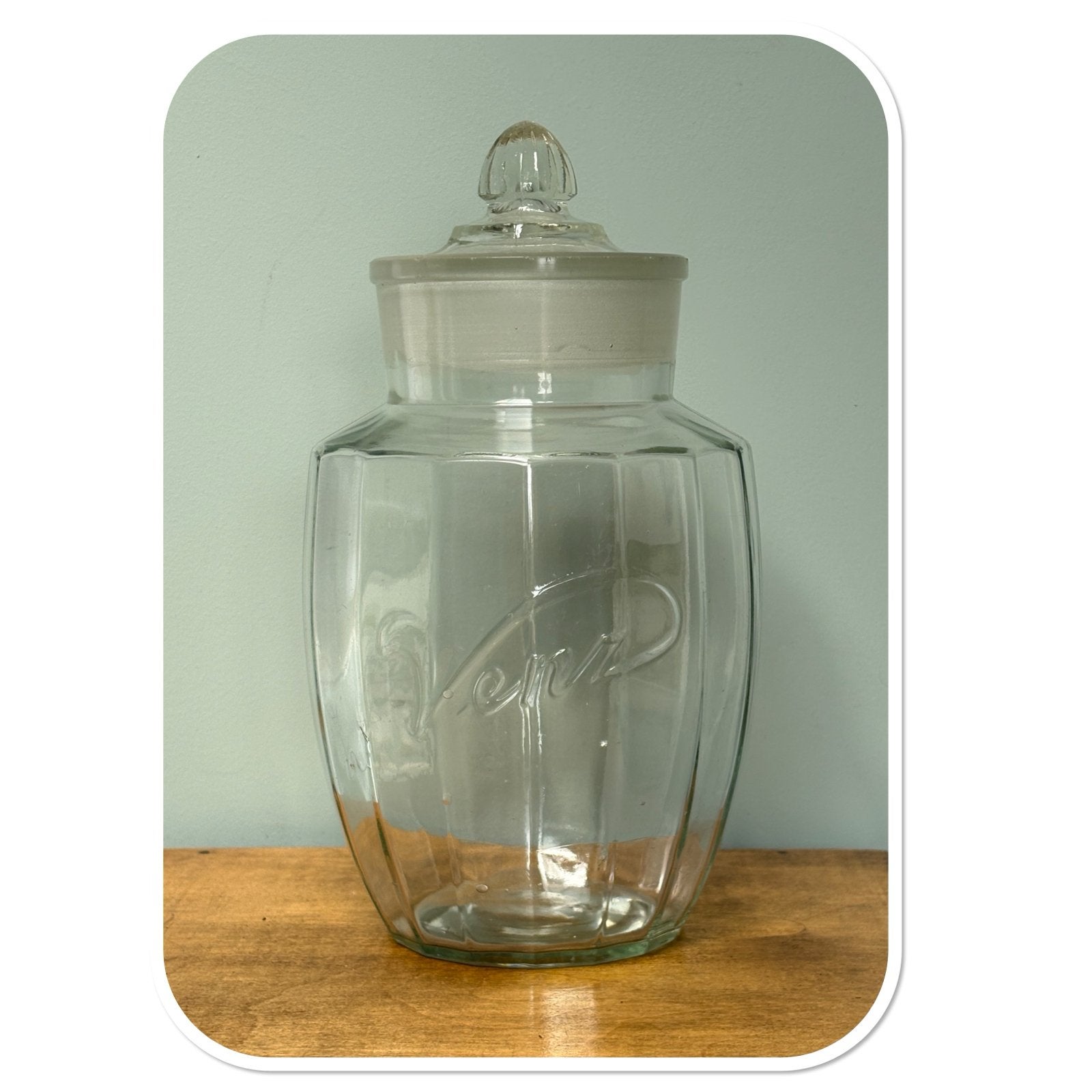Vintage glazen Venz pot met deksel, Antiek en Kunst, Antiek | Glas en Kristal, Ophalen of Verzenden