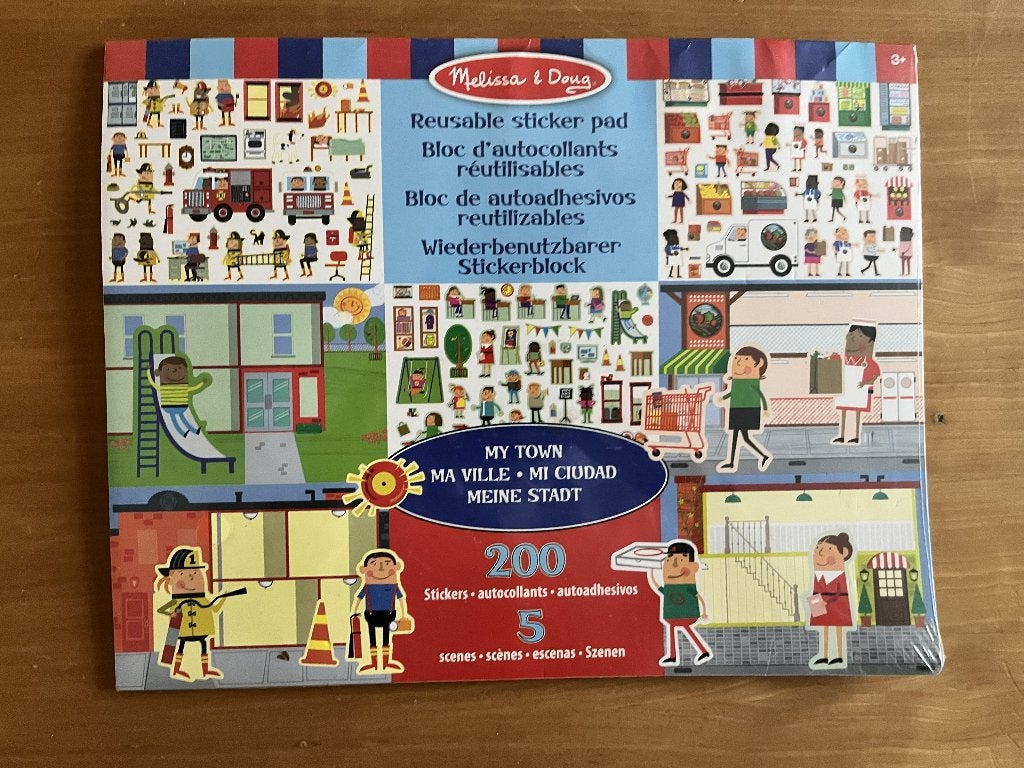 Melissa & Doug stickerboek mijn dorp, herbruikbare stickers, Ophalen of Verzenden, Nieuw, Knutselen