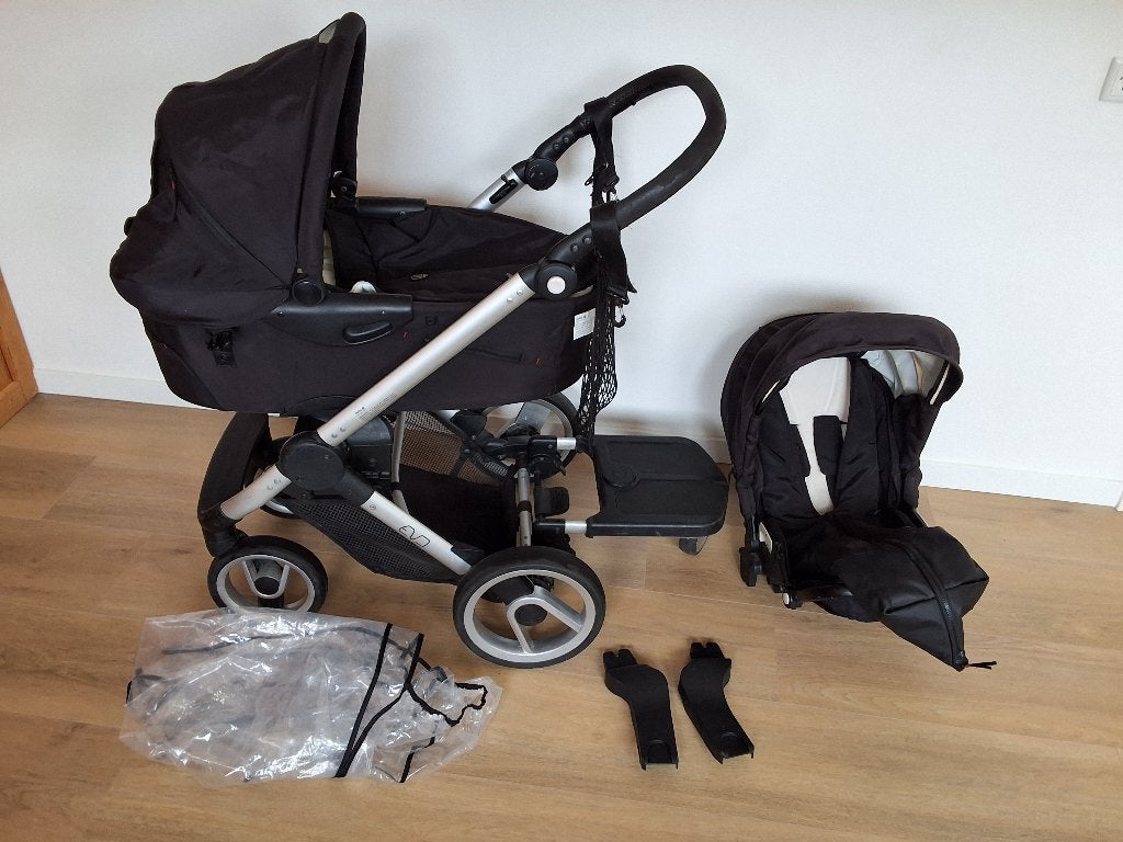 koopje! Mooie Musty evo, meerijplankje! Kinderwagen!, Ophalen, Gebruikt, Duowagen, Combiwagen
