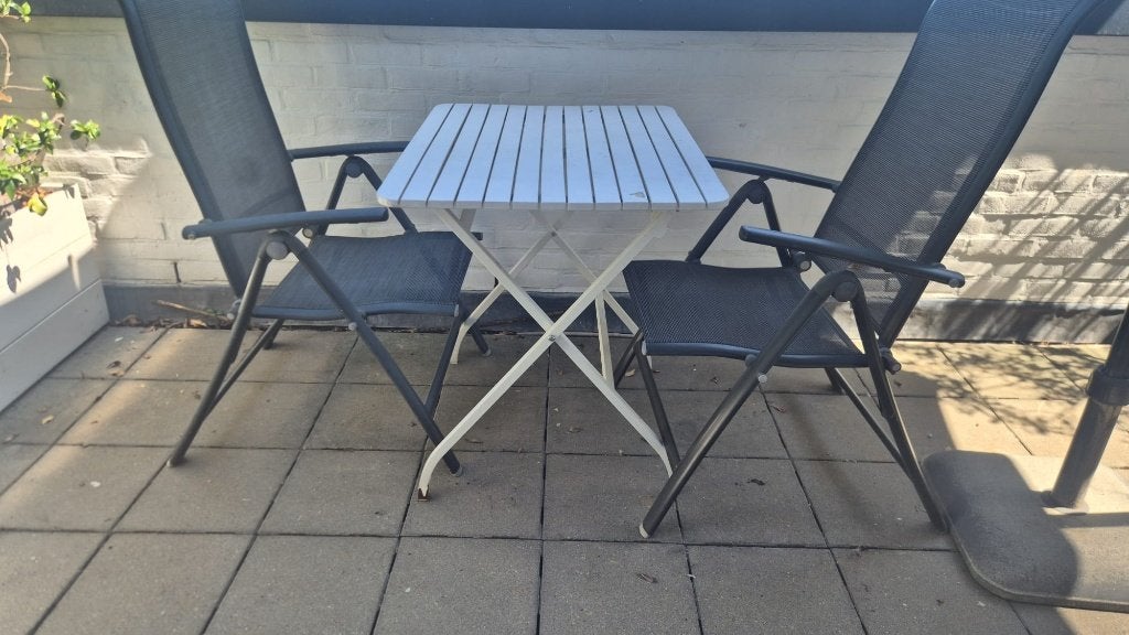 Balkonset met 2 stoelen en inklapbare tafel, Overige materialen, Gebruikt, Bijzettafel, Tuinset