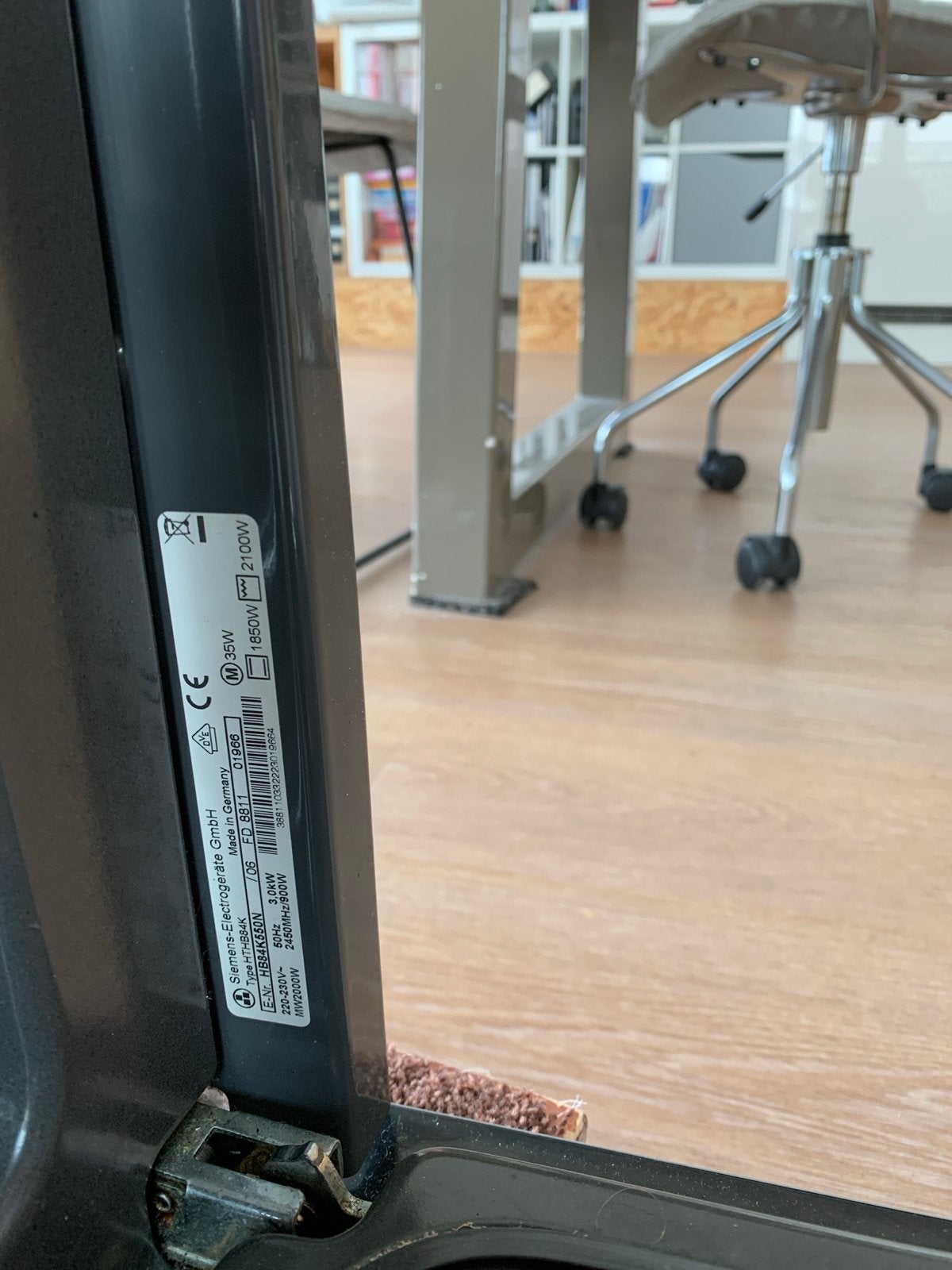 Siemens Combi-oven - Inbouw - Zilver, Witgoed en Apparatuur, Ophalen, 45 tot 50 cm, Gebruikt, Hete lucht