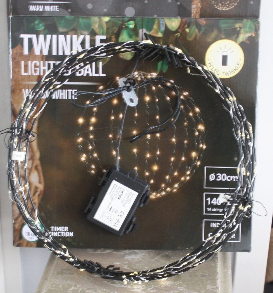 Lichtbollen / Twinkle Lighted Ball warm white, Diversen, Kerst, Ophalen of Verzenden, Zo goed als nieuw