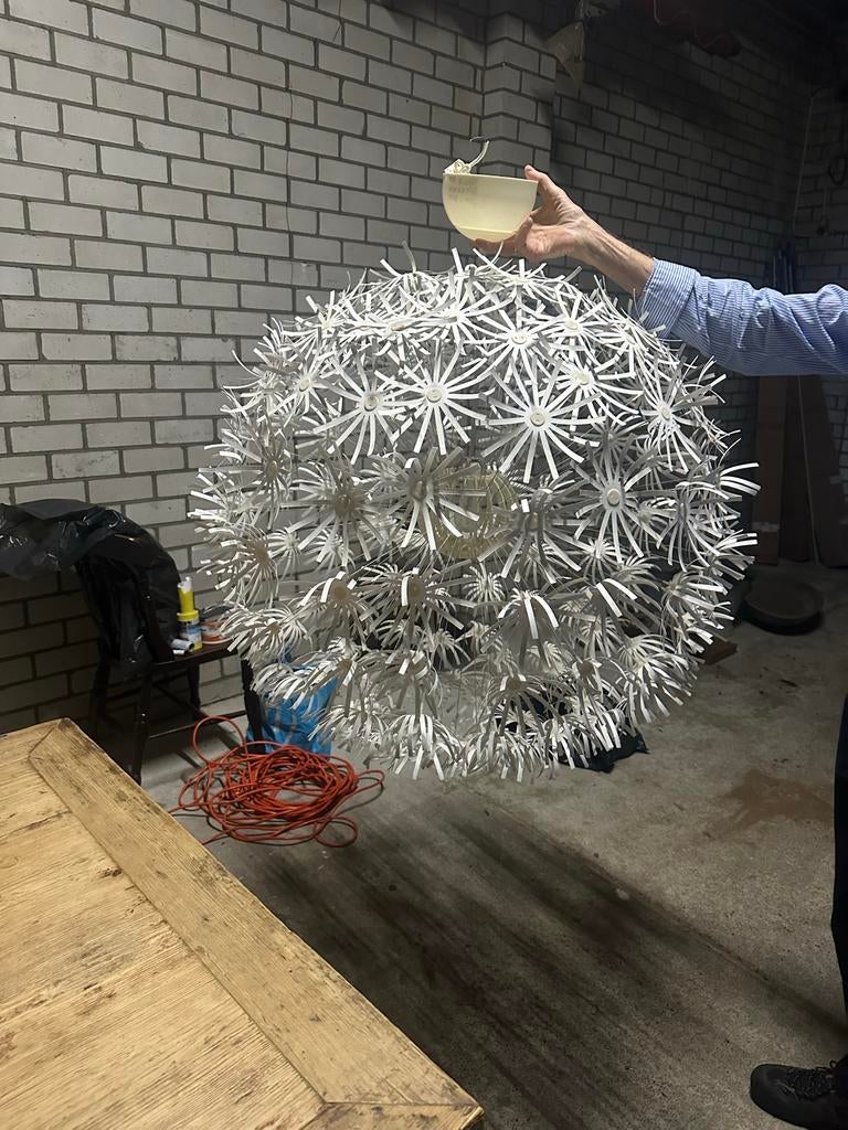 Moderne Witte Hanglamp - Dandelion Stijl, Ophalen of Verzenden, Zo goed als nieuw, Kunststof, 50 tot 75 cm
