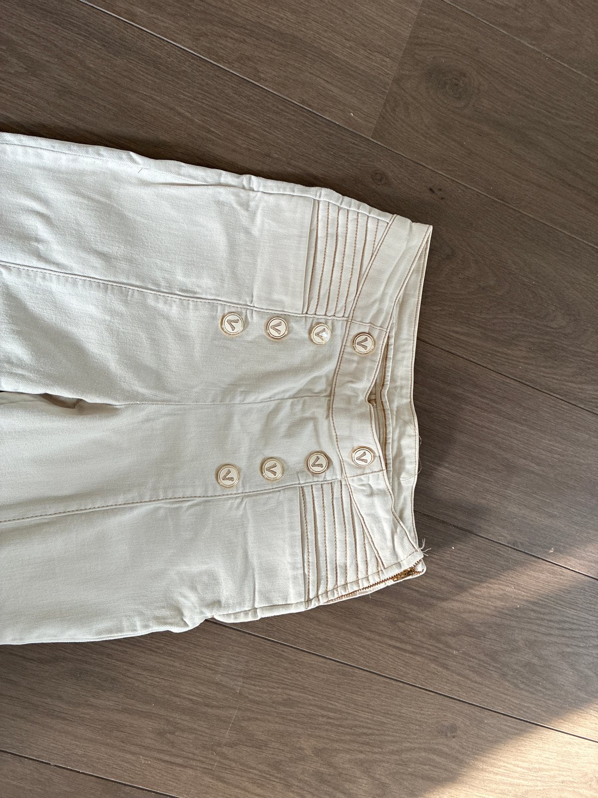 Josh V roomkleurige broek met rits aan de zijkant, Ophalen of Verzenden, Gedragen, Maat 36 (S), Beige
