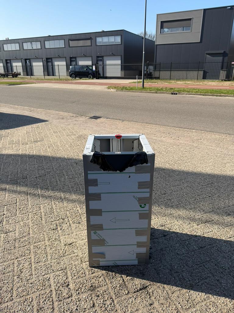 SEV Plantenbak 40x40x80 met bodem antreciet., Tuin en Terras, Ophalen of Verzenden, Zo goed als nieuw, Kunststof, Overige typen