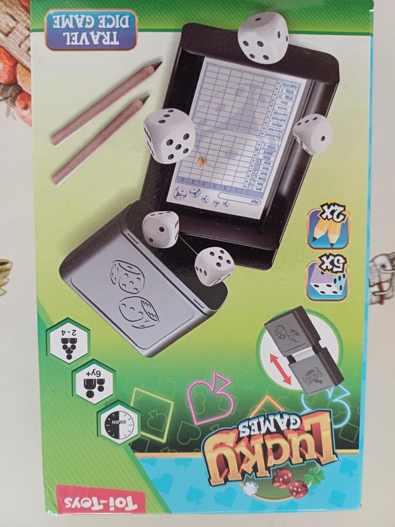 Lucky Games Travel Dice Game - Nieuw, Hobby en Vrije tijd, Gezelschapsspellen | Overige, Een of twee spelers, Ophalen of Verzenden