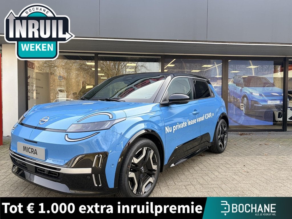 Nissan Micra EVOLVE 52 kWh | Parkeersensoren voor- en achter, Auto's, Nissan, Huisgarantie, Automatische klimaatregeling, Blauw