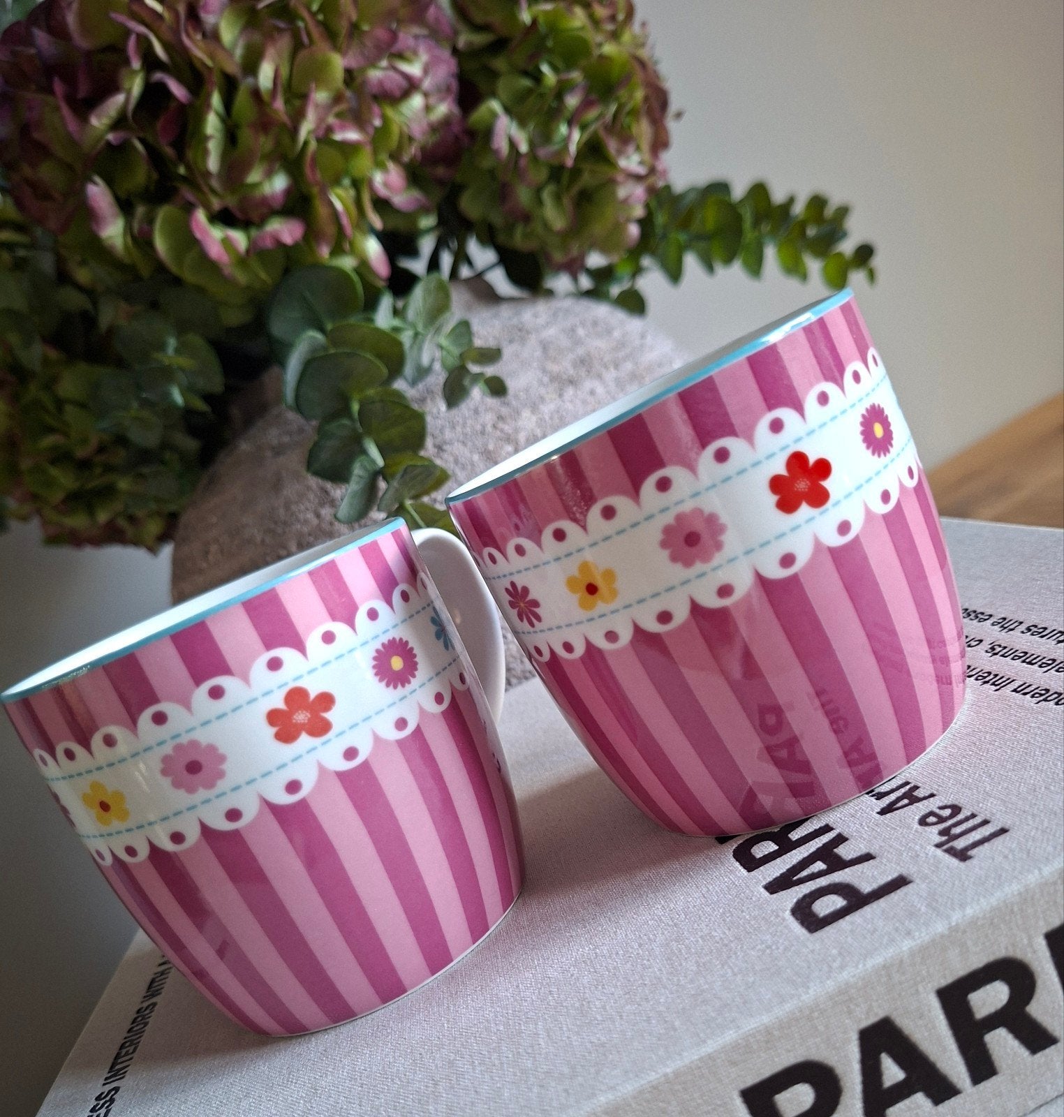 Mok Lief! Roze 2 stuks Bekers nieuw puntgaaf Mug pink new, Overige merken, Keramiek, Nieuw, Overige stijlen