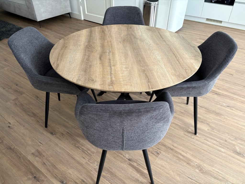 Eettafel (set), Ophalen, Gebruikt, Rond, Metaal