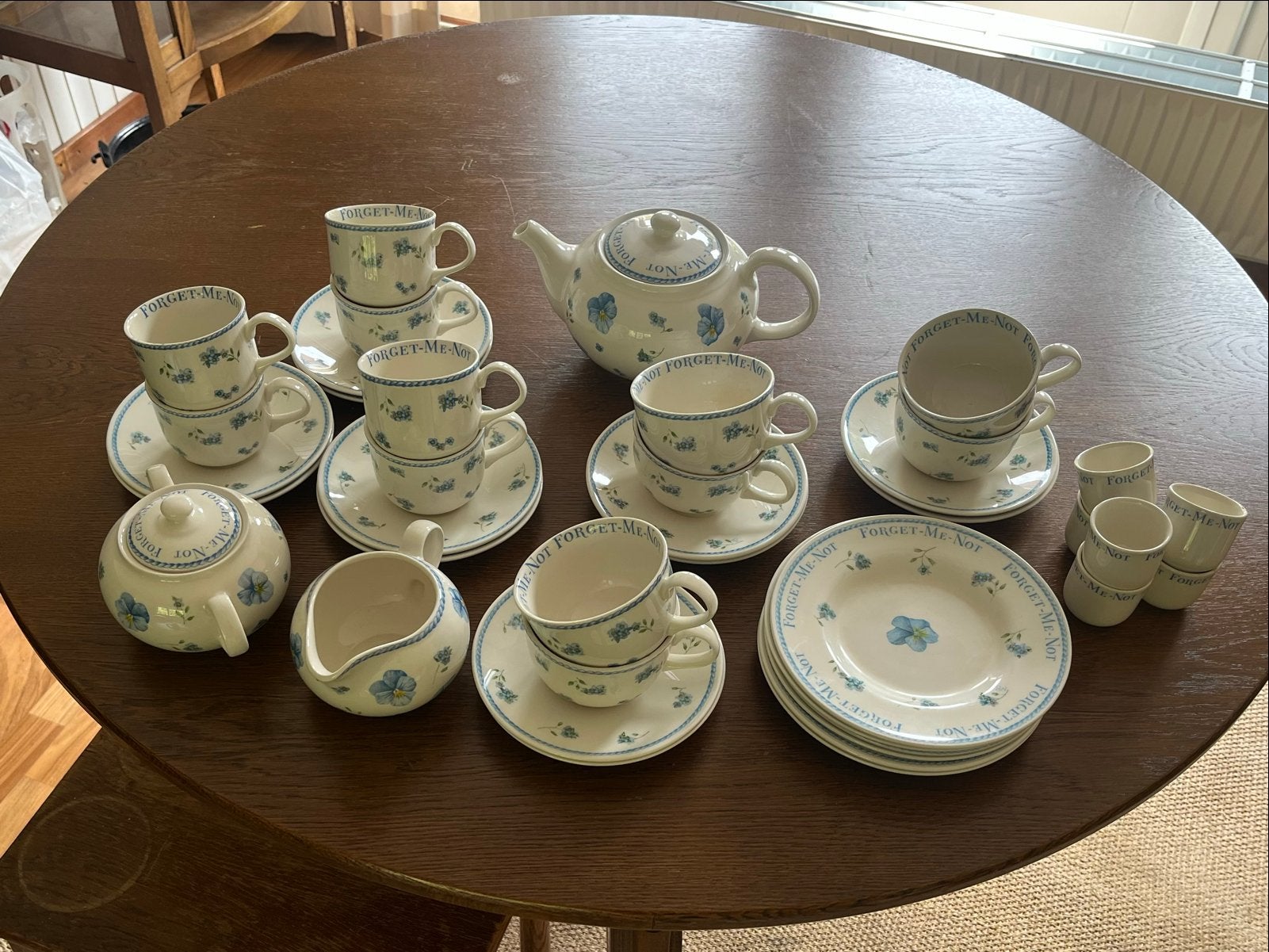 Marjolein Bastin Forget Me Not Servies - 6 persoons, Ophalen, Zo goed als nieuw, Royal Albert, Porselein