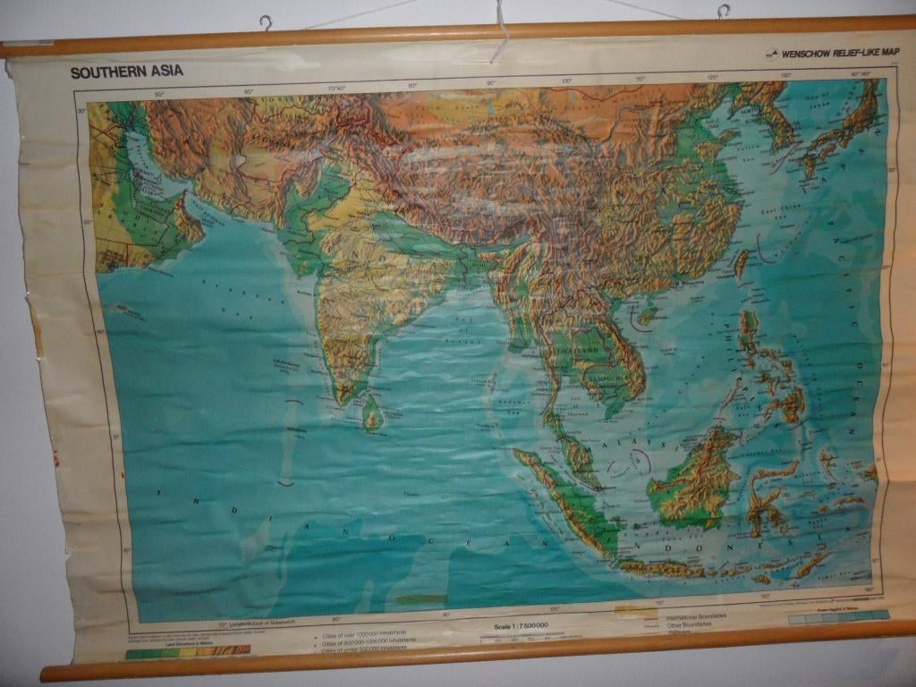 landkaart schoolplaat Northern Asia Noord-Azië, Ophalen, Aardrijkskunde