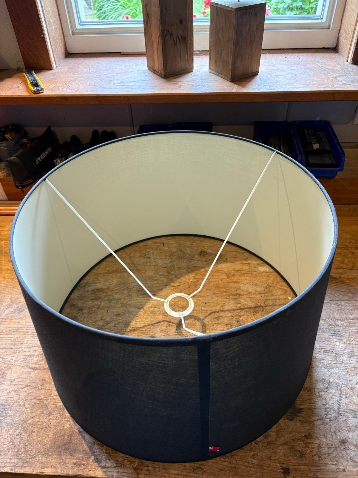Zwarte lampenkap, rond, 47 cm diameter 30 cm hoog, Ophalen, Zwart, Rond, 30 cm