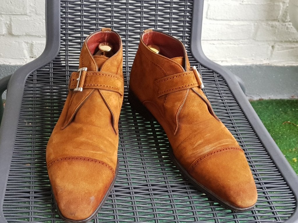 Magnanni suede half hoog schoenen met gesp en cognac kleur, Kleding | Heren, Schoenen, Bruin, Verzenden, Magnanni, Gespschoenen