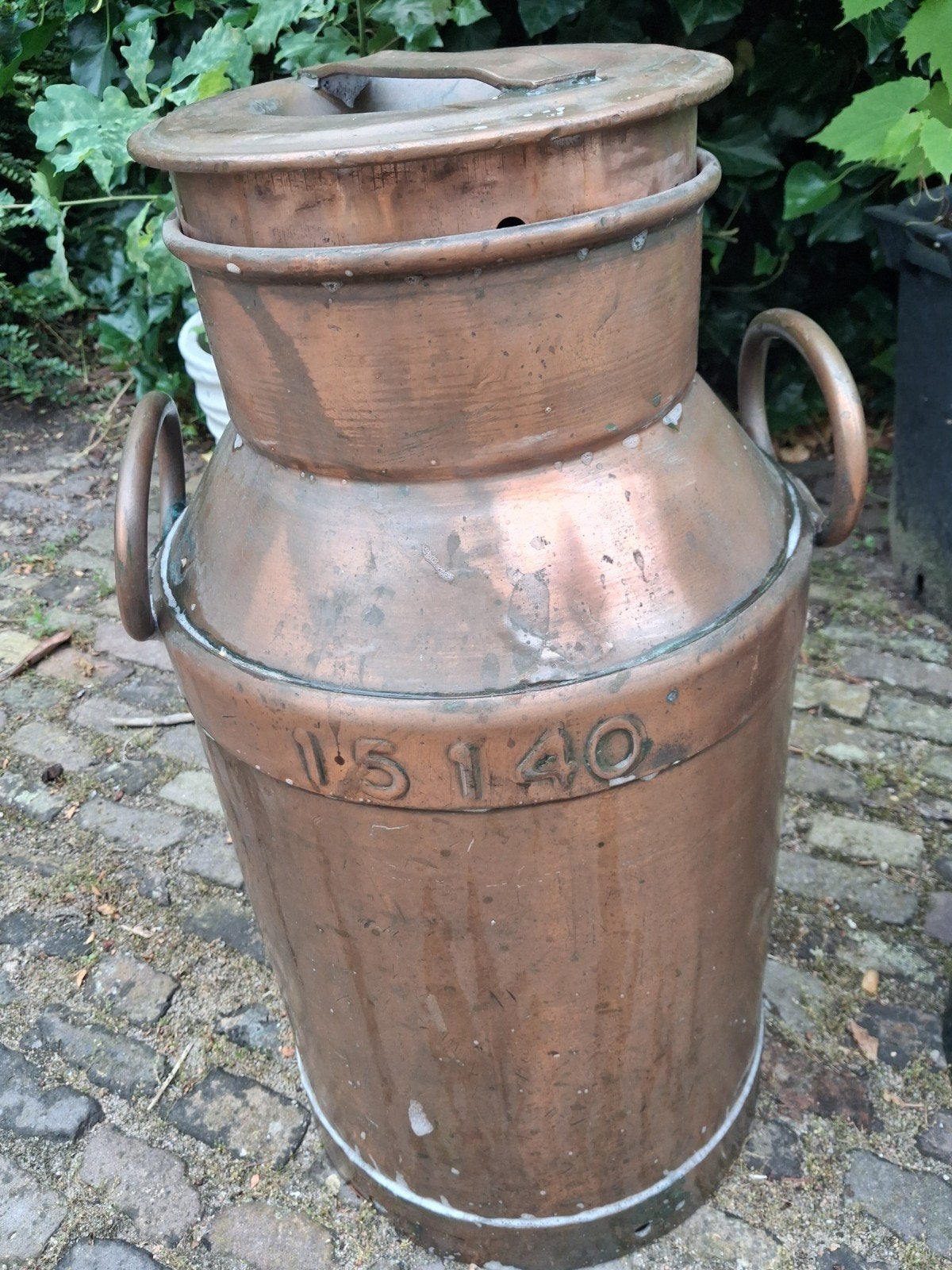 Antieke koperen melkbus - De Takomst- Wolvega_15140- 58 cm, Ophalen of Verzenden, Koper