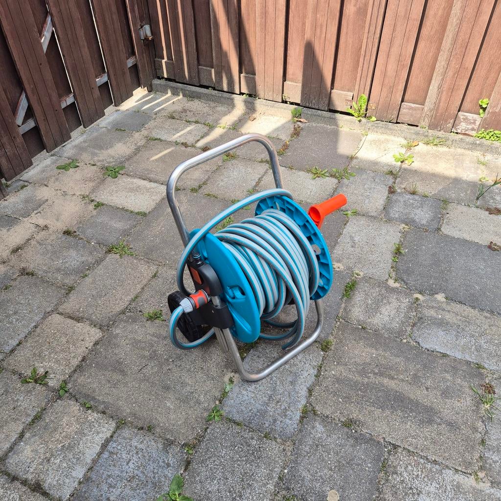 Gardena slanghaspel met slang, Ophalen, Gebruikt