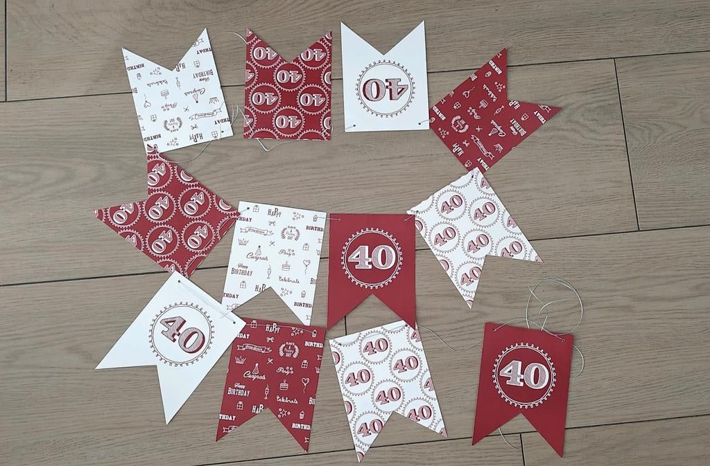 Feest flaggetjes 40 jaar, Ophalen of Verzenden, Versiering, Verjaardag