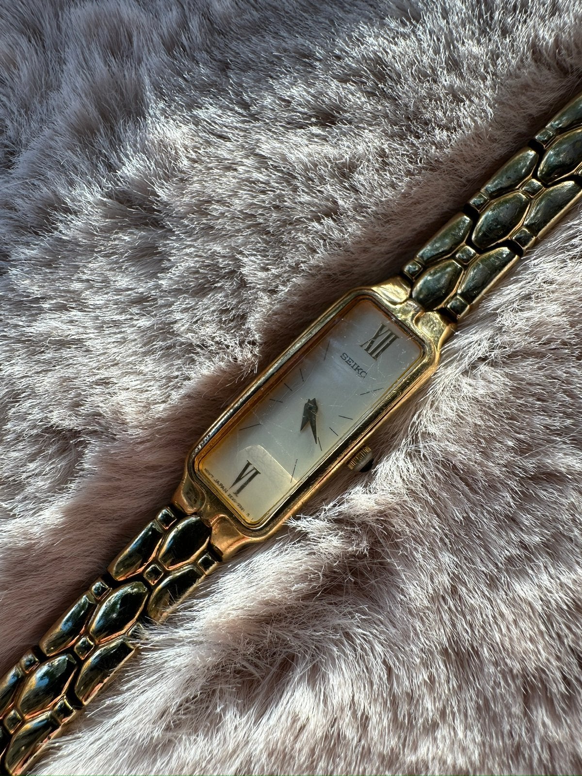 1998 Seiko Tank Gold Plated Dames Horloge Vintage, Verzenden, Zo goed als nieuw, Staal, Seiko
