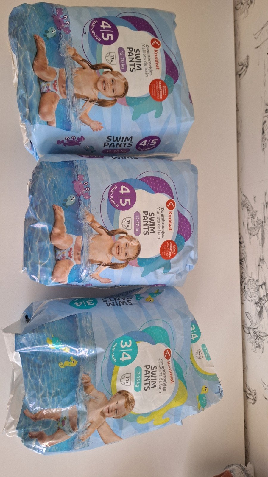 3 pakken zwemluiers, Ophalen of Verzenden