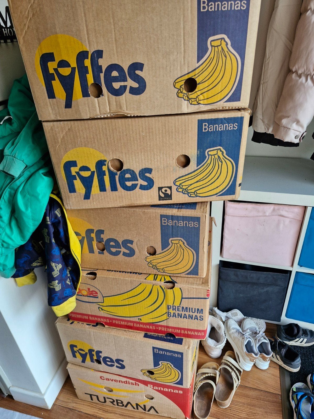 6 bananendozen/ verhuisdozen, Ophalen, Gebruikt