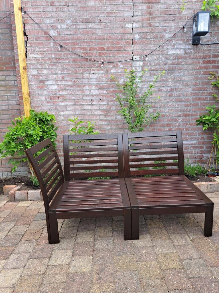Ikea Äpplarö loungebank en eettafel (excl. kussens), Ophalen, Gebruikt, Hout