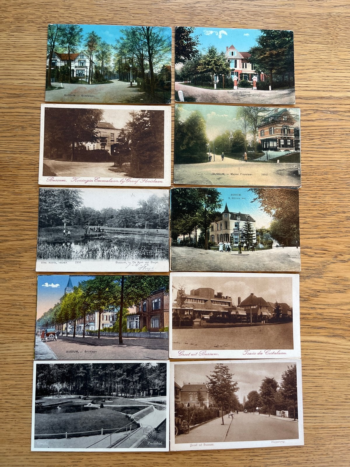 Oude ansichtkaarten Bussum (10 stuks), Ophalen, Voor 1920, Gelopen, Noord-Holland
