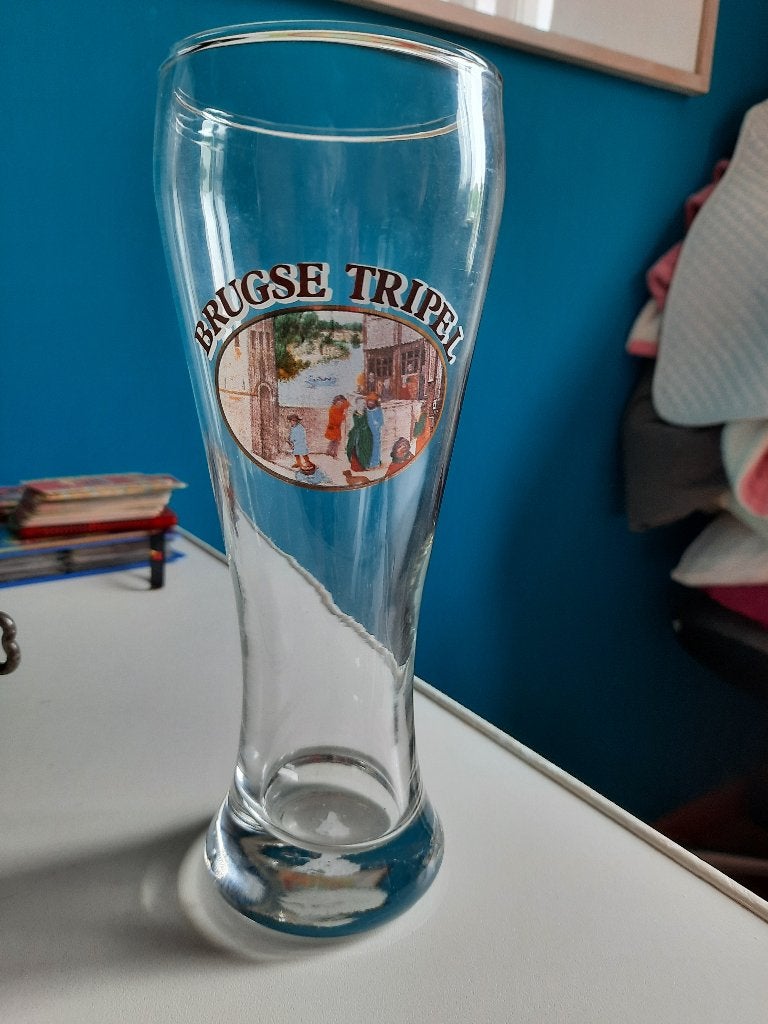 bierglas Brugse Tripel, ca. 22 cm. hoog, Verzamelen, Ophalen of Verzenden, Zo goed als nieuw, Glas of Glazen, Overige merken