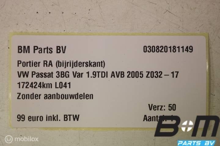 Portier rechts achter VW Passat 3BG Variant L041 3B9833052AC, Gebruikt