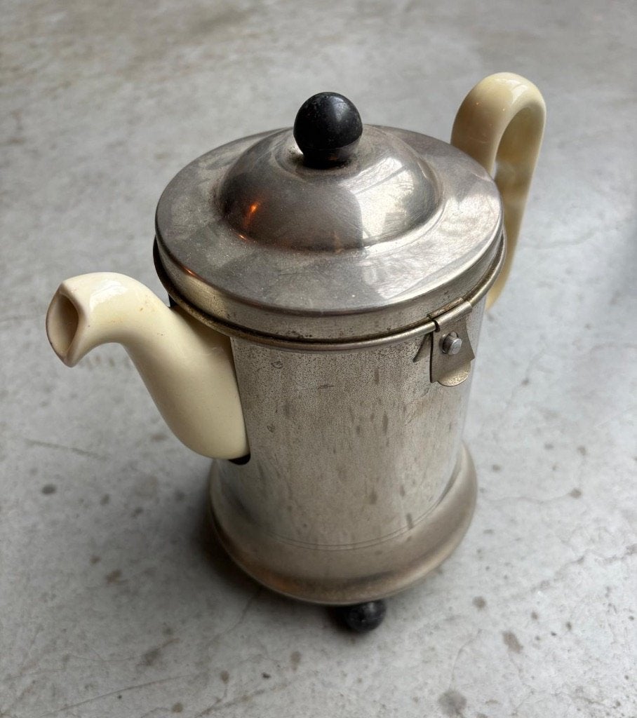 Vintage koffiepot  plus isolatie mantel van Benraad., Ophalen of Verzenden