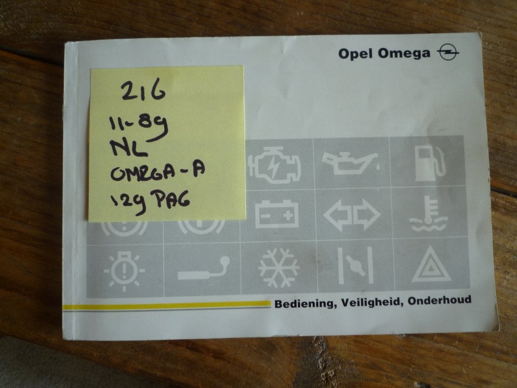 Opel Omega-A Bedienings en instructieboekje nr 216, Ophalen of Verzenden