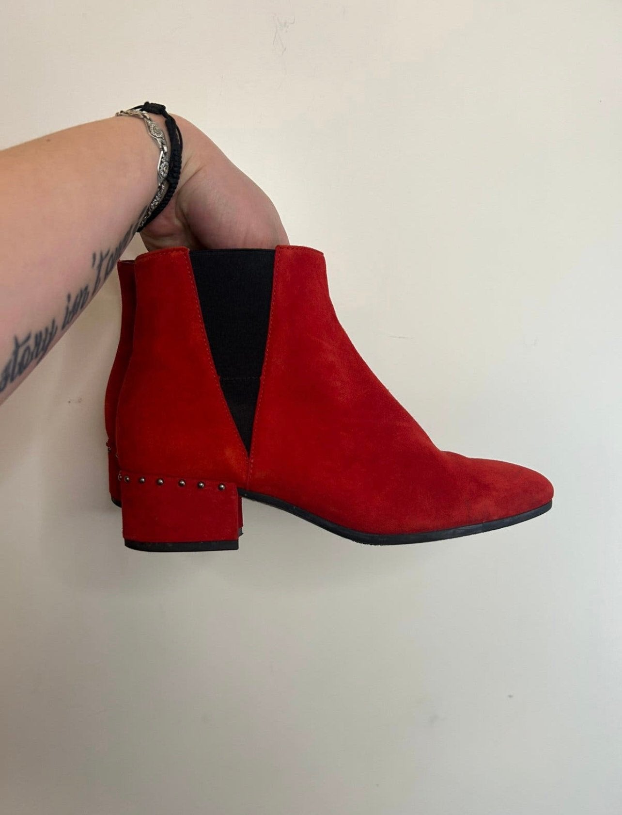 Rode velvet dames laarsjes | Gabor | maat 37,5 | als nieuw, Lage of Enkellaarzen, Ophalen of Verzenden, Zo goed als nieuw, Rood