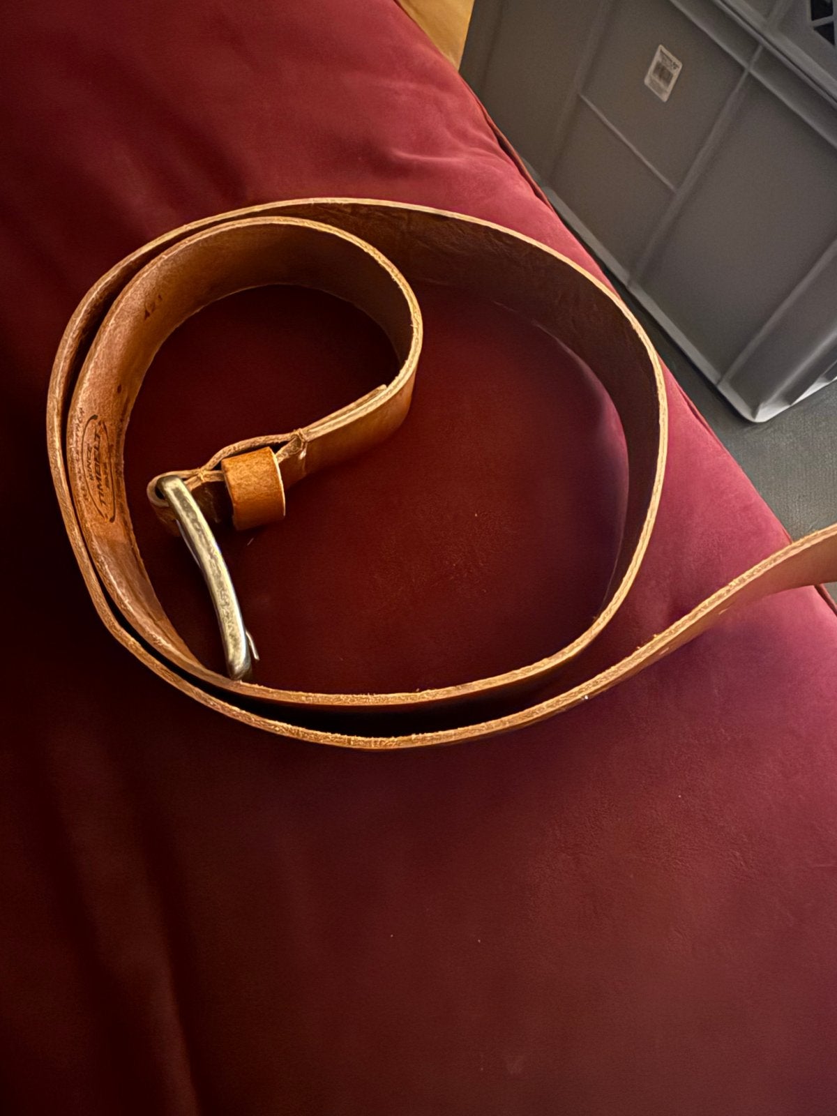 Lederen riem - Bruin - Timbelt, Echt leder, Heupriem, Ophalen of Verzenden, Gedragen