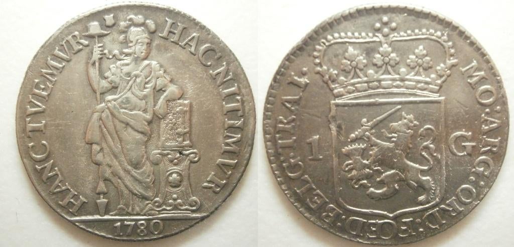 7] Utrecht 1 gulden zilver 1780 - RR - Zeer Zeldzaam, 1 gulden, Vóór koninkrijk, Zilver, Ophalen of Verzenden