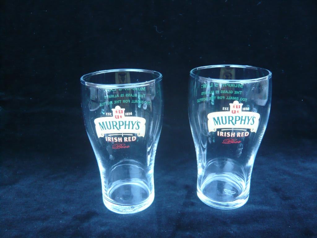 Bierglazen Murphy's Irish Red Beer 2 stuks, Verzamelen, Ophalen of Verzenden, Zo goed als nieuw, Glas of Glazen, Overige merken