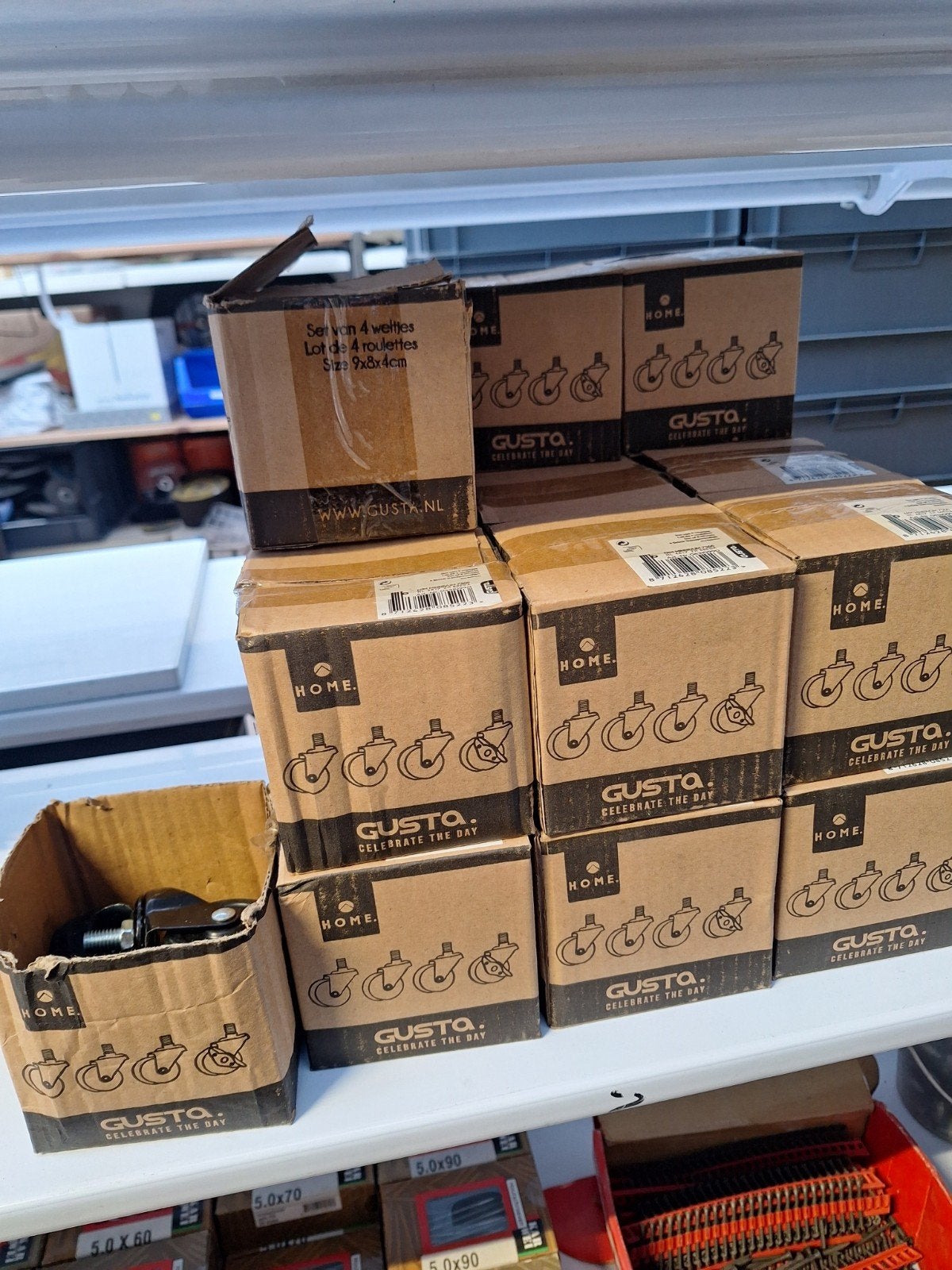gusta zwarte zwenkwieltjes 4 stuks m8, Ophalen of Verzenden, Nieuw