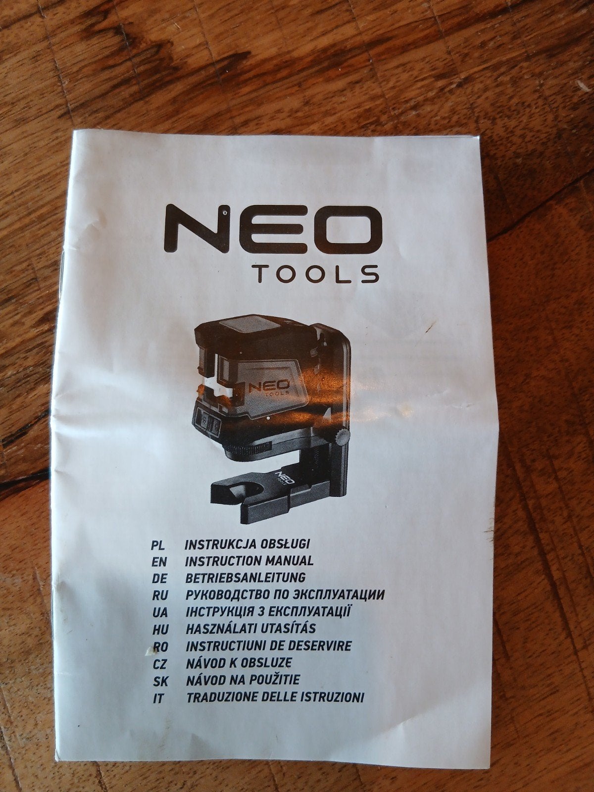Neo Tools kruislijnlaser met groen licht en hoes, Ophalen of Verzenden, Gebruikt, Licht
