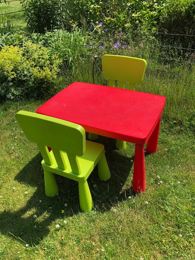 Ikea Mammut tafel en stoelen, Ophalen, Gebruikt