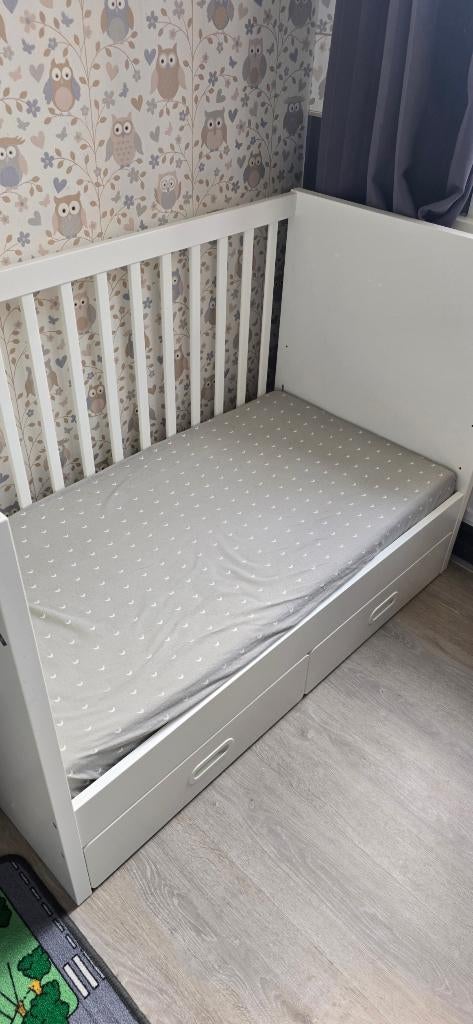 IKEA STUVA Crib with HIMLAVALV 3D mattress, Kinderen en Baby's, Ophalen, 70 tot 85 cm, Zo goed als nieuw, Minder dan 140 cm